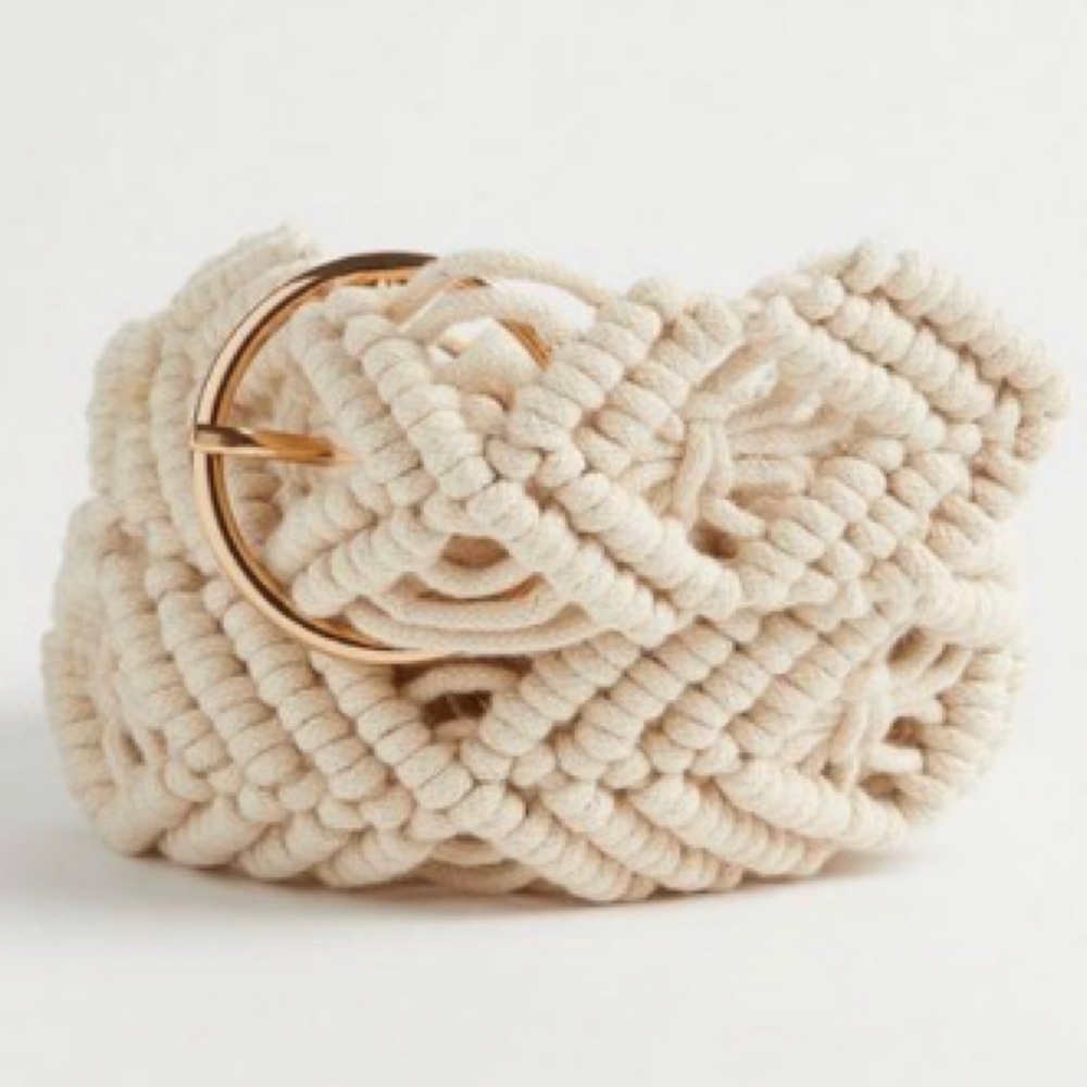 🆕 Crochet Denim Belt M L 10 12 0 00 NWT Torrid New! Ivory